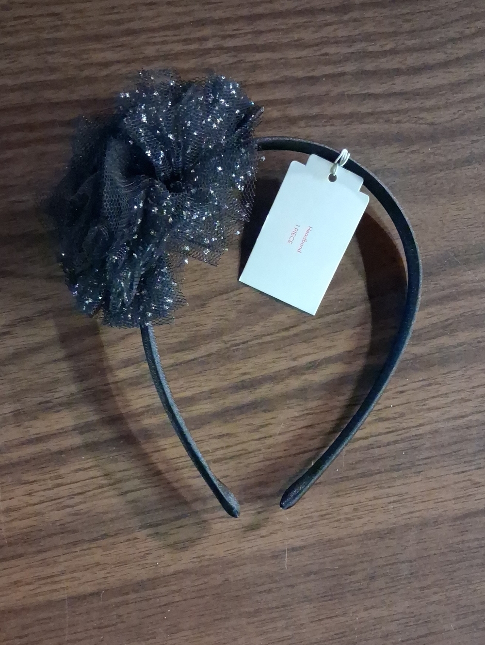 Target Black Glitter Tulle Flower Headband